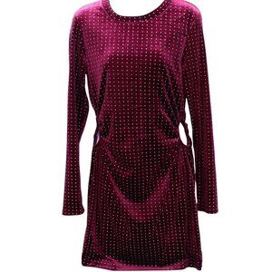 Speechless Juniors Maroon Dress Velour with rhinestone  cut out sides XL(NWT)